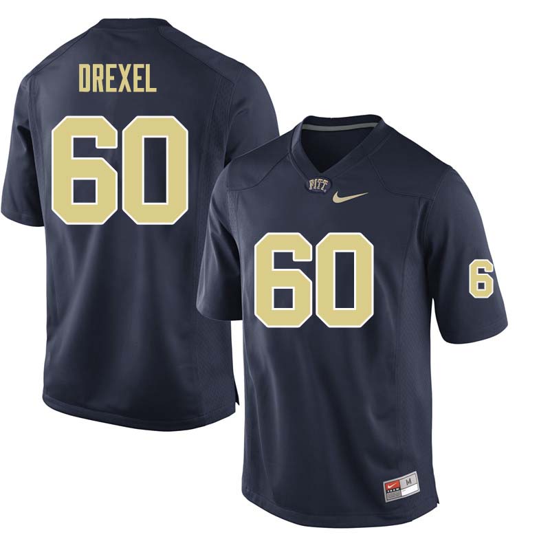 Men #60 Owen Drexel Pittsburgh Panthers College Football Jerseys Sale-Navy